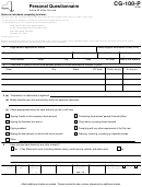 Form Cg-100-P - Personal Questionnaire Printable pdf