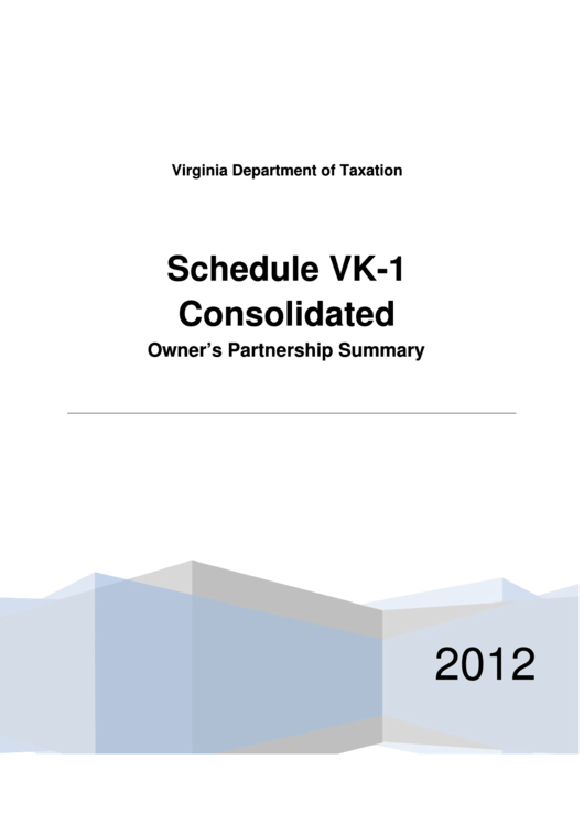 Schedule Vk-1 Instruction - Consolidated Owner