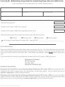 Form Va-w - Withholding Transmittal For Submitting Paper W-2 And 1099 Forms