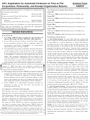 Arixona Form 120ext Instruction - Application For Automatic Extension Of Time To File Arizona Form Corporation, Partnership, And Exempt Organization Returns - 2011