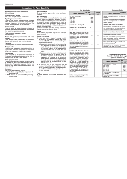 Form R-9036(I) - Instructions For Form Sev. G-1d Printable pdf