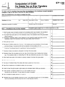 Fillable Form Et-190 - Computation Of Credit For Estate Tax On Prior Transfers Printable pdf
