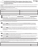 Form Ft-1004 - Certificate For Purchases Of Non-highway Diesel Motor Fuel Or Residual Petroleum Product For Farmers And Commercial Horse Boarding Operations