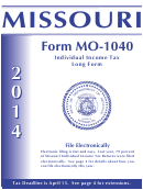 Form Mo-1040 - Individual Income Tax Return - Long Form - 2014 Printable pdf