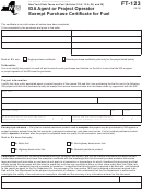 Fillable Form Ft-123 - Ida Agent Or Project Operator Exempt Purchase Certificate For Fuel Printable pdf