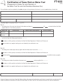 Form Ft-935 - Certification Of Taxes Paid On Motor Fuel Printable pdf