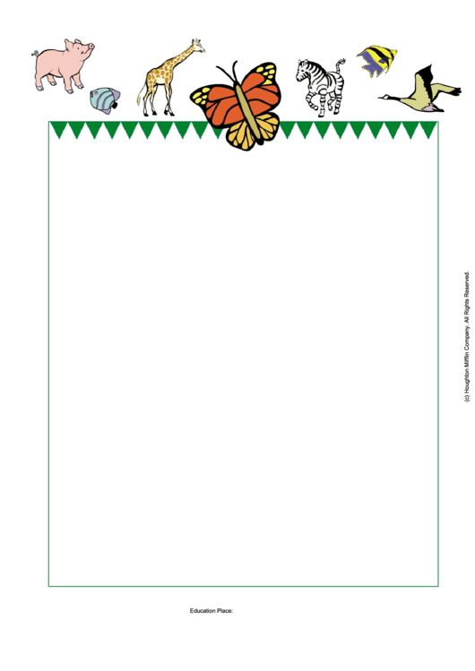 Zoo Writing Paper Printable pdf