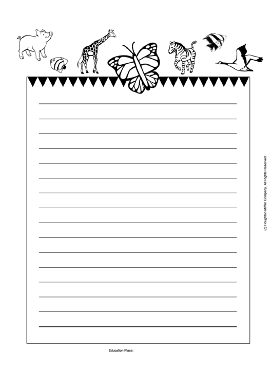 Zoo Decorative Writing Paper Printable pdf