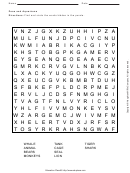 Zoos And Aquariums Word Search Puzzle Template
