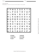 Poetry Month Word Search Puzzle Template