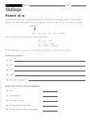 Powers Of 10 - Exponent Worksheet With Answers Printable pdf