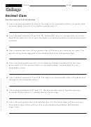 Decimal Clues - Decimal Worksheet With Answers