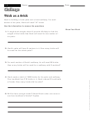 Thick As A Brick - Math Worksheet With Answers
