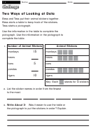 Two Ways Of Looking At Data - Math Worksheet With Answers