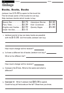 Books, Books, Books - Math Worksheet With Answers
