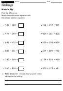 Match Up - Math Worksheet With Answers