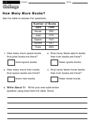 How Many More Books - Math Worksheet With Answers Printable pdf