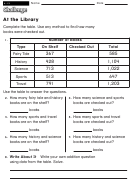 At The Library - Math Worksheet With Answers