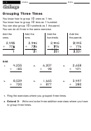 Grouping Three Times - Math Worksheet With Answers