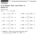 Is It Greater Than, Less Than, Or Equal To - Comparison Worksheet With Answers