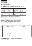 Check And Buy - Math Worksheet With Answers