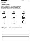 Running Totals - Math Worksheet With Answers