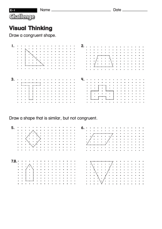 Visual Thinking - Geometry Worksheet With Answers Printable pdf