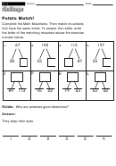 Potato Match! - Math Worksheet With Answers Printable pdf