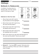 Estimate To Redecorate - Math Worksheet With Answers