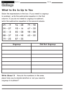 What To Do Is Up To You - Subtraction Worksheet With Answers