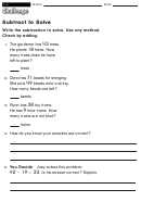 Subtract To Solve - Subtraction Worksheet With Answers