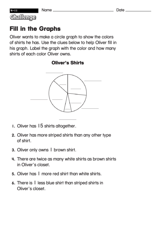 Fill In The Graphs - Math Worksheet With Answers Printable pdf