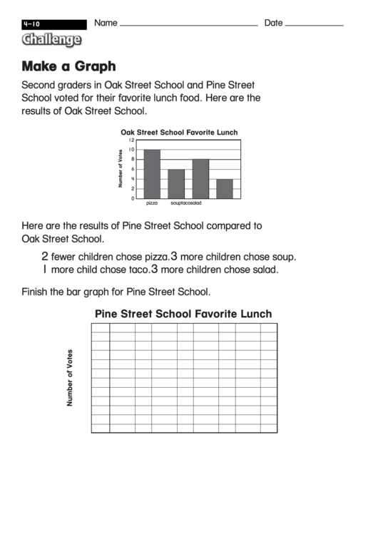 Make A Graph - Math Worksheet With Answers Printable pdf