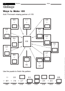 Ways To Make 100 - Math Worksheet With Answers Printable pdf
