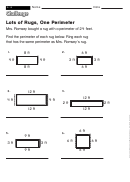 Lots Of Rugs, One Perimeter - Perimeter Worksheet With Answers