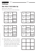 See How It All Adds Up - Addition Worksheet With Answers