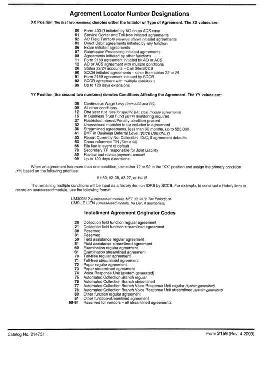 Instructions For Form 2159 Printable pdf