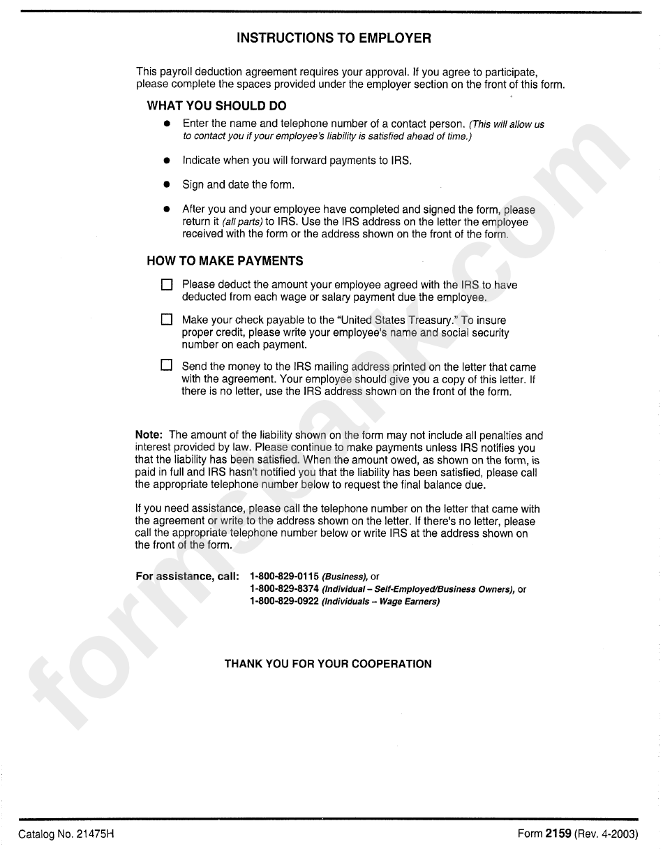 Instructions For Form 2159