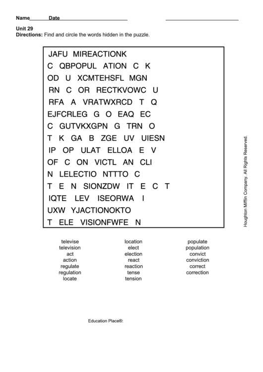 Level 5 Word Search Puzzle Worksheet Printable pdf