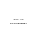 Sample Form S - Petition For Rehearing