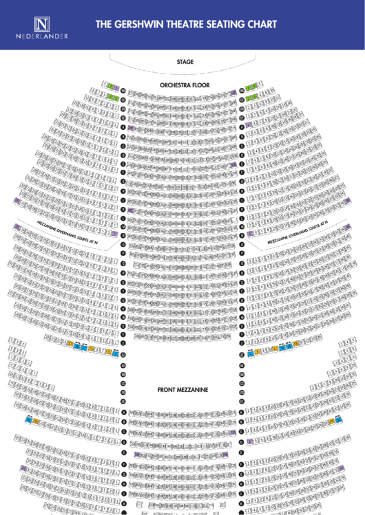 The Gershwin Theatre Seating Chart Printable pdf
