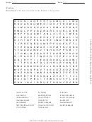 Weather Word Search Puzzle Template