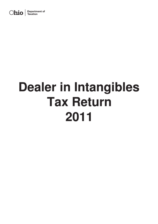 Dealer In Intangibles Tax Return - 2011 Printable pdf