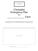 Emergency Plan For Farm Template