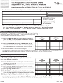 Fillable Form It-59 - Tax Forgiveness For Victims Of The September 11, 2001, Terrorist Attacks Printable pdf