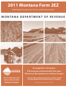 Montana Form 2ez Individual Income Tax Forms And Instructions - 2011