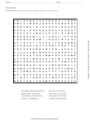 Presidents Word Search Puzzle Template