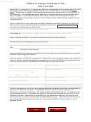 Form T-216 - Affidavit Of Georgia Certificate Of Title Lost In The Mail