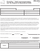 Form Pr-676 - Promptax - Sales And Compensating Use Tax Request For Materialman Relief