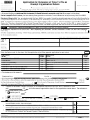 Form 8868 - Utah Application For Extension Of Time To File An Exempt Organization Return